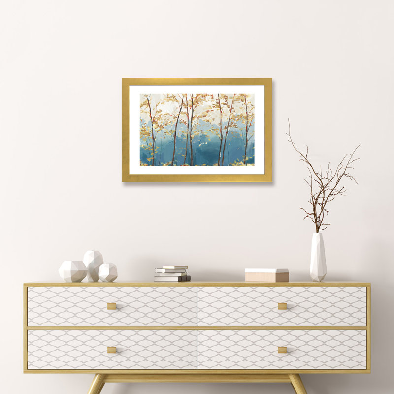 «Ascent Trail» par Isabelle Z - reproduction d'art, H 16 po x l 24 po x P 1 po, Papier encadré doré