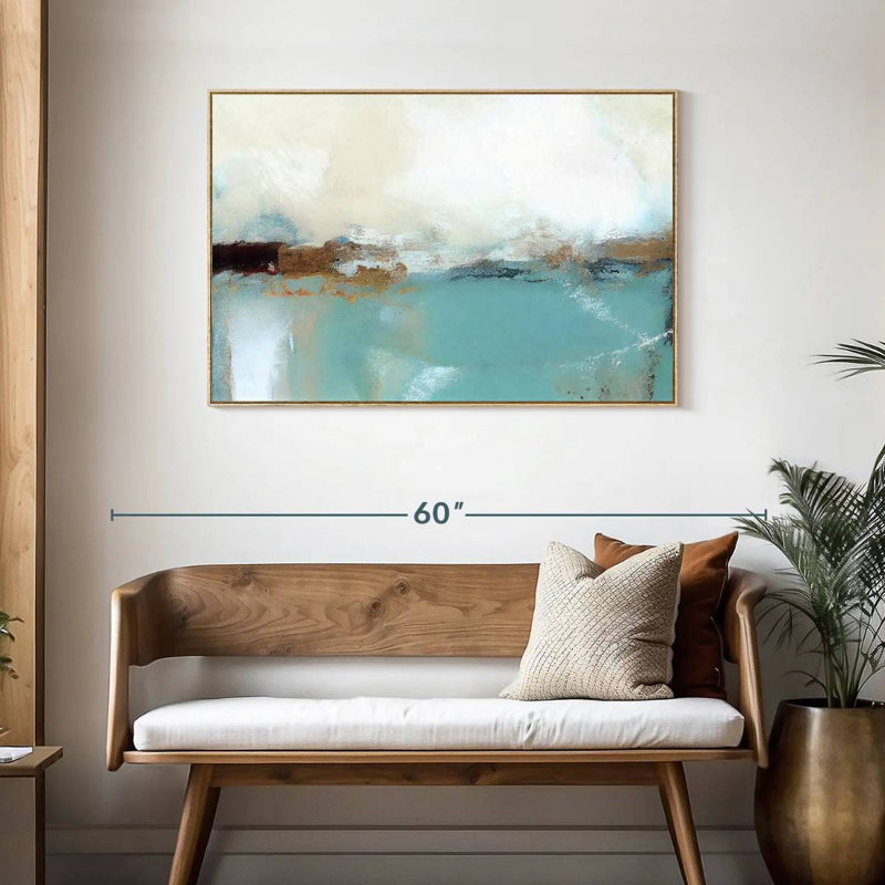Giard Foggy Morning, Floating Frame Natural Wood, 43" X 29"