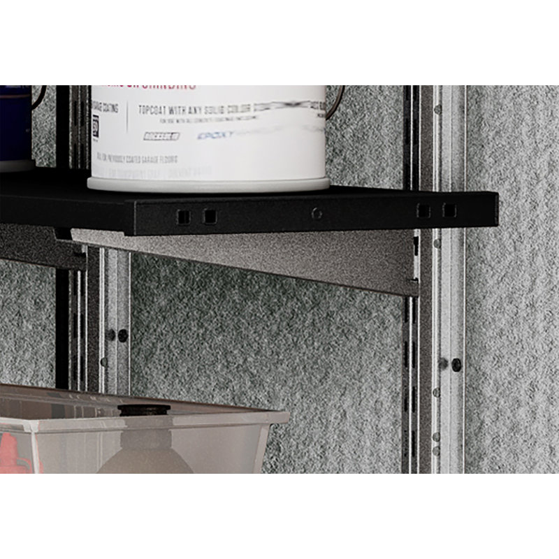 Black Steel Reinforced Adjustable Storage Shed Shelf Kit, 40 Inch