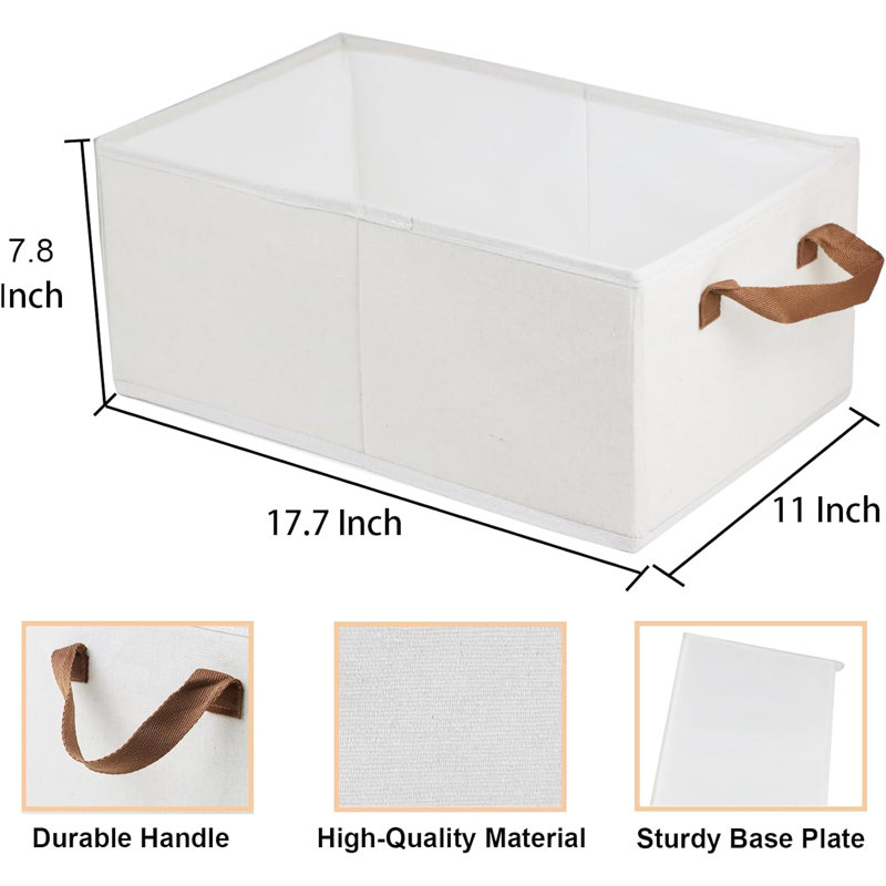 Ensemble de 3 bacs de rangement pliables de grande capacité, boîtes de rangement robustes pour vêtements, linge de maison, jouets et livres, panier de rangement pour tablettes