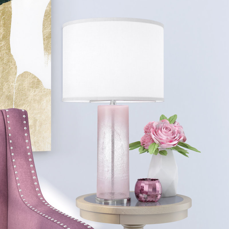 Lampe de table rose 31 po Dahlia