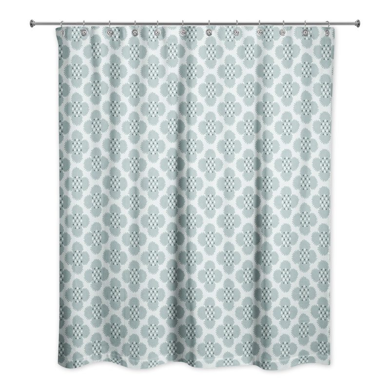 Rideau de douche simple Aphina, Bleu
