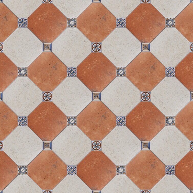 Manises 13" x 13" Ceramic Patterned Wall & Floor Tile