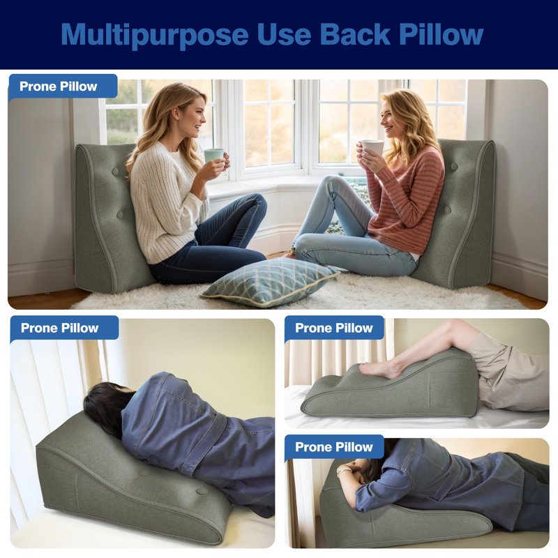 Wedge Reading Pillow, Dark Grey