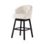 Tabouret de bar pivotant à 360 degrés avec superbe garniture cloutée, ensemble de 2, beige