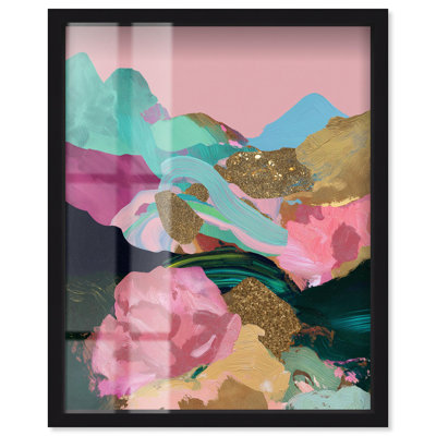Sweet Geology II Shadowbox Print Gold Dam Wall Decor by Art Remedy, Black Frame, 20 x 24