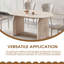 Table de salle à manger en bois extensible, table de cuisine ovale moderne avec un design à deux piliers élégant, parfait pour la salle à manger et le rassemblement, multifonctionnel et peu encombrant, salon et salle à manger.