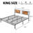 Bed Frame with Wooden Headboard Under Bed Storage, Full Queen King Size Platform Bed Metal Slats Support,No Box Spring Needed, Easy Assembly-42978224