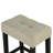 Zainy 3pc Counter Height Table Set with Beige Tufted Stools, Brown Wood