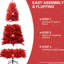 Arbre de Noël rouge de 6 pi, 804 pointes, style des Fêtes accrocheur, branches à charnières pour une installation facile, support de configuration de décor à thème