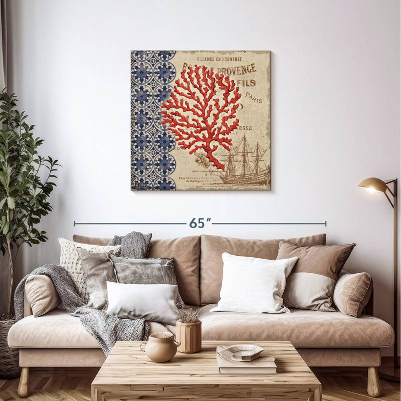 Brampt Burlap Coral I, 36" H x 36" W