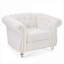 Fauteuil d'appoint 1 place en polyester doux aux tons blancs pour un salon confortable