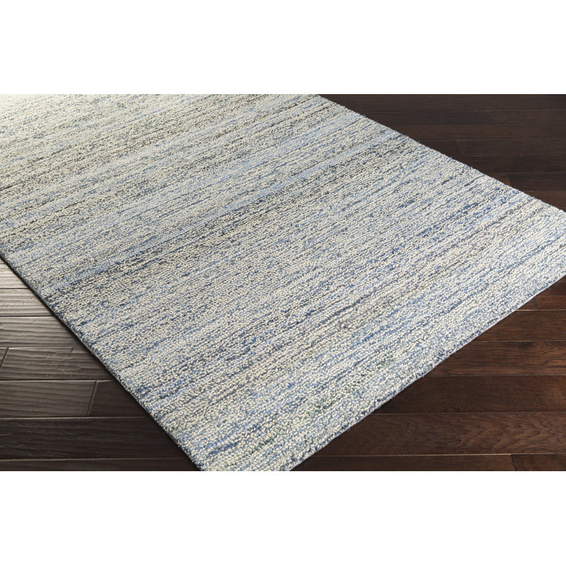 Zola Handmade Cotton and Wool Striped Area Rug, Rectangle 8' x 11'