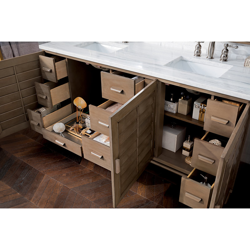 Broeder 72'' Double Bathroom Vanity with Top, Eternal Jasmine Pearl, Widespread