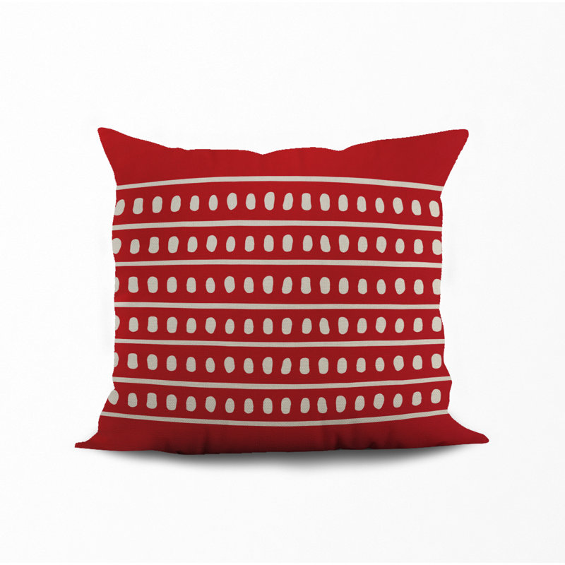 Jeté carré en polyester intérieur / extérieur, L 15 po x H 15 po, Rouge