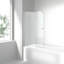Porte de baignoire en verre trempé sans cadre avec revêtement facile à nettoyer et porte pivotante l 35 po x H 55 po-92279347