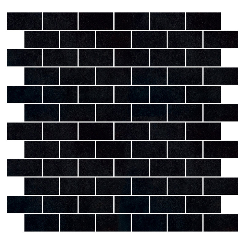 Carreau de mur et de plancher en brique de porcelaine 1 po x 2 po, Noir