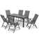 Rectangular 6 - Person Patio Dining Table Set - Extendable Metal Table, 6 Folding Chair (Set of 7)