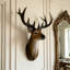 Buste de cerf en résine de 14,57 po de large avec têtes de cerf pour décor de chalet, de chalet et de ferme