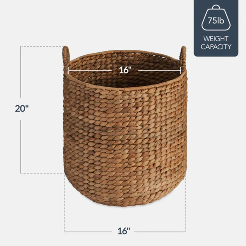 Round Storage Basket, Chestnut