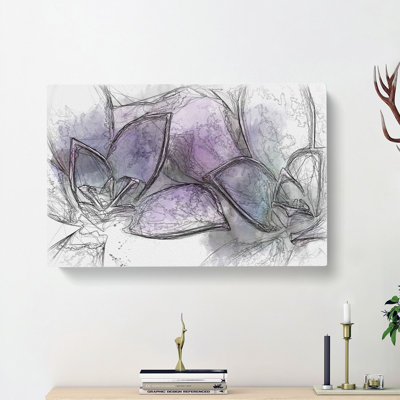 Lilac & Green Succulent Plant - Wrapped Canvas