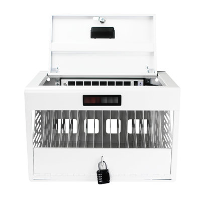 Charging Cabinet For 16 Devices - Lockable, White, Space Office, Classroom, , Fits Different Handheld Gadget Models Lockable 16 Station White Laptops & Tablets, , With Improved Heat Dissipation