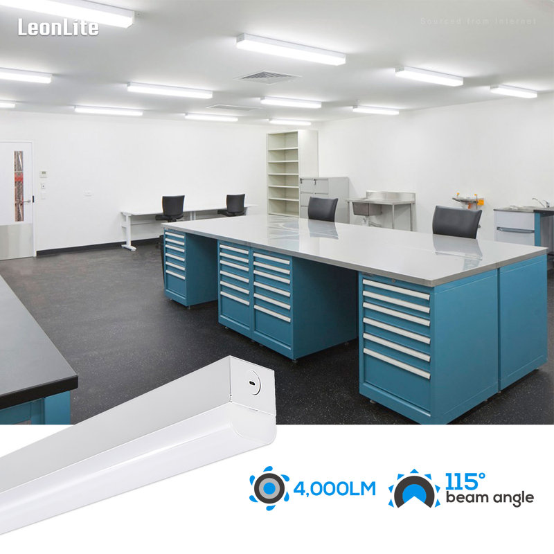 Éclairage de magasin à DEL de 4 pi, lumières à bande connectables, plafonnier commercial à intensité variable, 4000 lm, lumière du jour 5000k