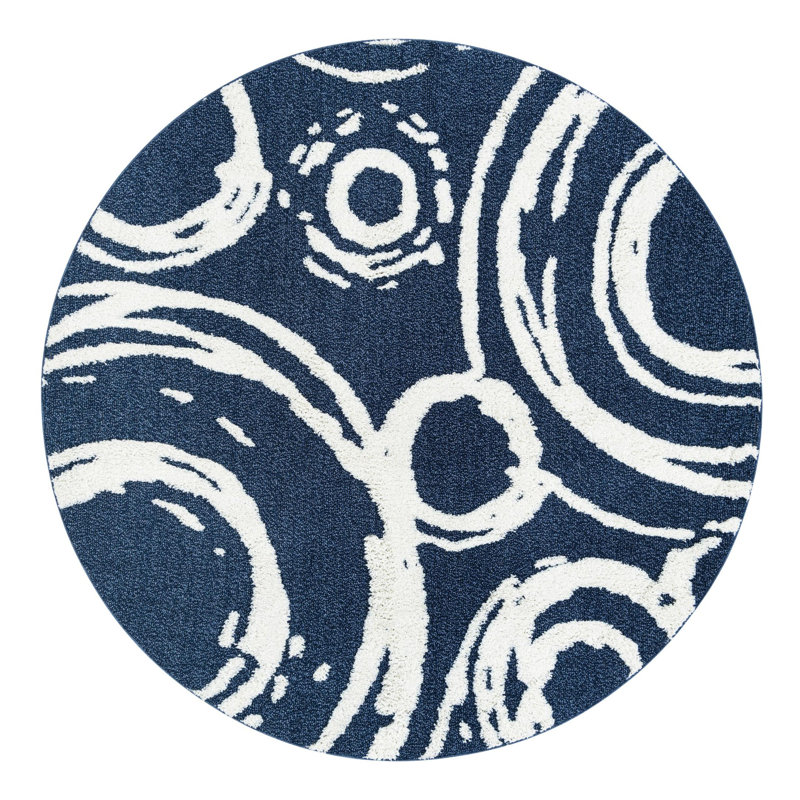 Dimko Abstract Indoor Rug, Round 7'10"