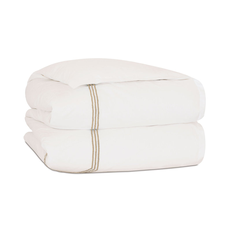 Tessa Percale Duvet Cover, King Duvet Cover, Ivory/Bisque