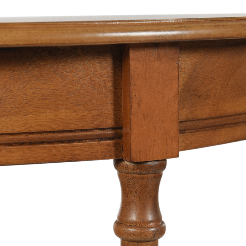 Tinsle Collection Half Moon Console Table with Storage Shelf End Table - Honeynut, Honeynut