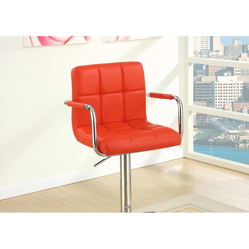 Ensemble de 2 tabourets de bar en similicuir et tabourets de bar à hauteur réglable, Rouge