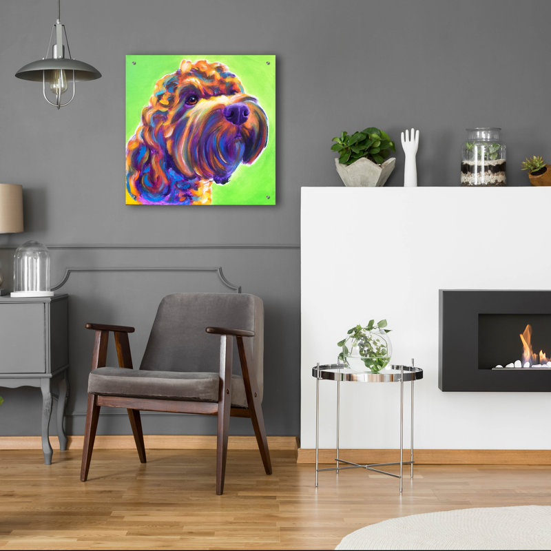Red Barrel Studio «Freddy» par Dawg Painter, art mural en verre acrylique ACR-44448, H 24 po x l 24 po x P 0,2 po
