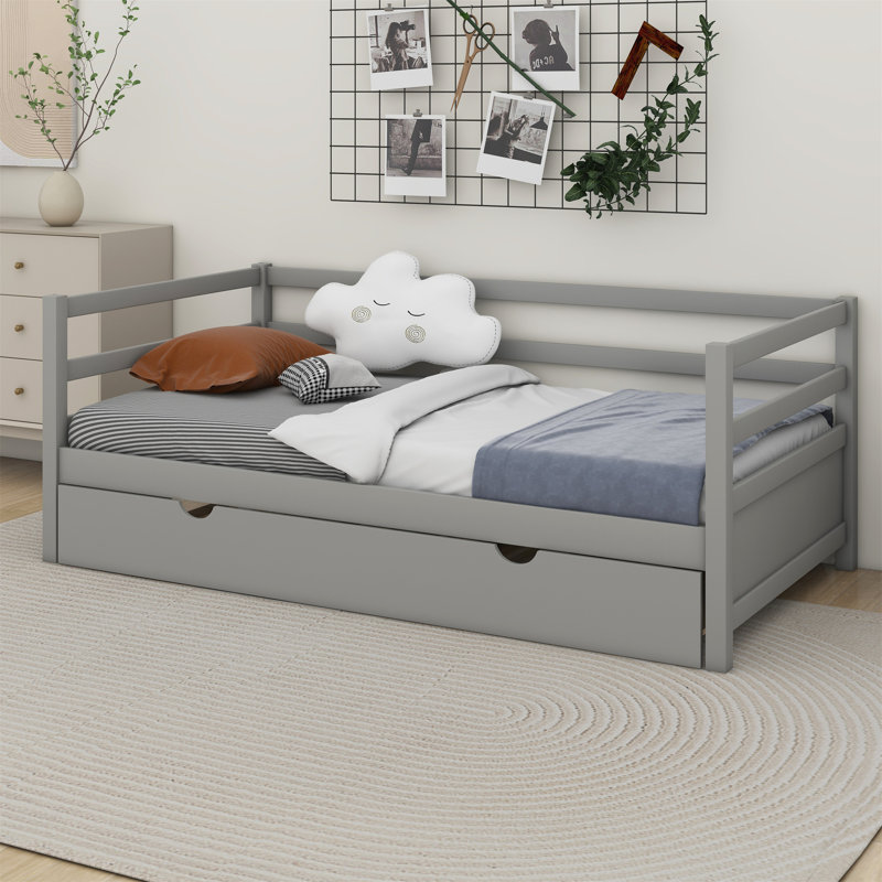 Shantee Wooden Daybed with Trundle, Espresso