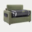 Canapé-lit simple 47,2 po, canapé-lit avec matelas pliable, table d'appoint pliable, pochette de rangement latérale et deux ports USB pour le salon, vert