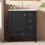 Meuble-lavabo 30 po avec lavabo en céramique, meuble-lavabo noir avec 3 tiroirs, meuble de rangement moderne avec cadre en bois massif, meuble-lavabo-2141716985