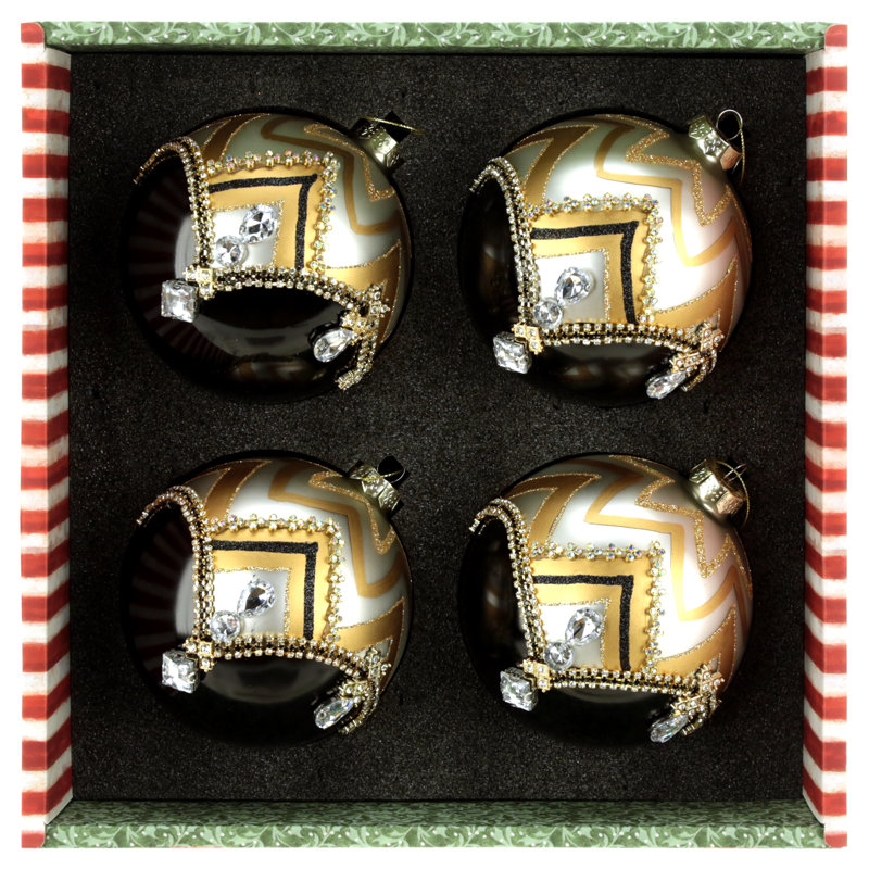 Jeweled Chevron Ornament, 4.5 Inches