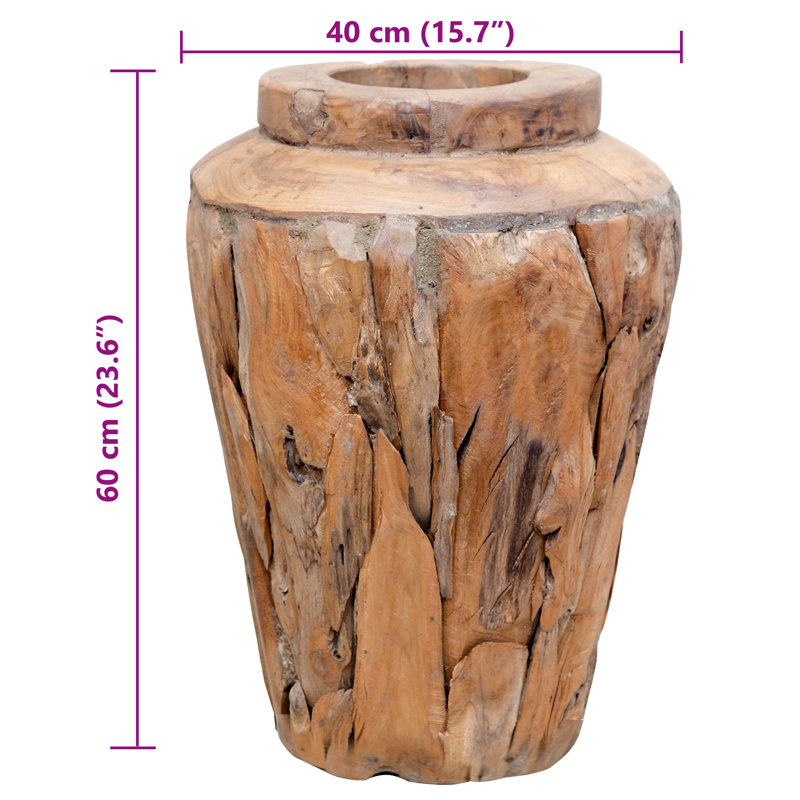 Amatia Handmade Wood Floor Vase