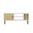 Modern TV Unit with Wall-Mount Option, White w/ Oak, 47.2 x 9.8 x 20.3 inches | 100% Melamine Coated Particle Board, Thickness: 0.7 inches | Features Multiple Shelves for Organized Entertainment Display-1264426218