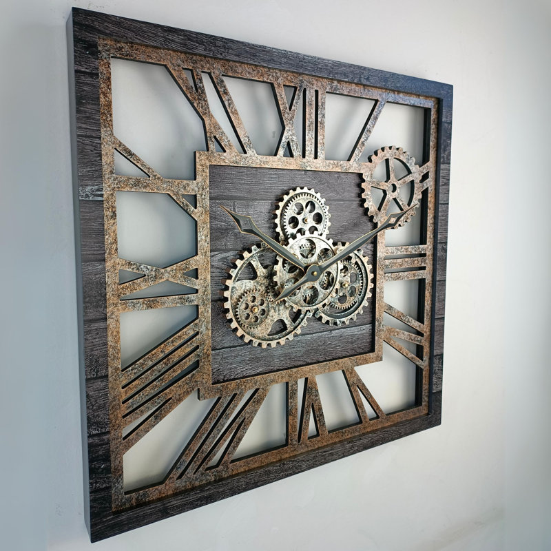 Solid Wood Wall Clock, Carbon Grey