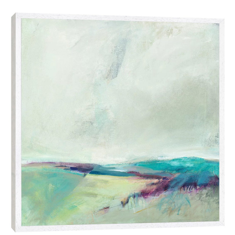 Crossing Spaces by Alice Sheridan - Floater Frame Painting on Canvas, 45.72 cm H x 45.72 cm W, White Framed