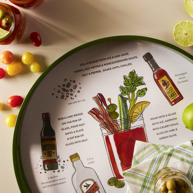 Bloody Mary Round Serve Tray - 18In