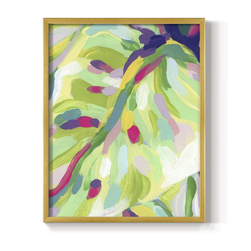 «Bright Tropical Abstraction I», H 11 po x l 9 po, Doré