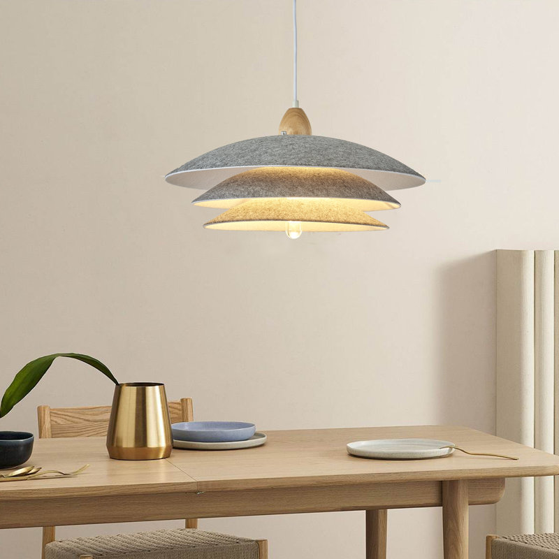 Luminaire suspendu 1 couche 3 lumières en flanelle de 18 po sans ampoule incluse