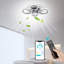 Bulmer Modern Flush Mount Ceiling Fan with Dimmable LED Light Kit,RC,Reversible Blades,6 Speeds - 4 Rings