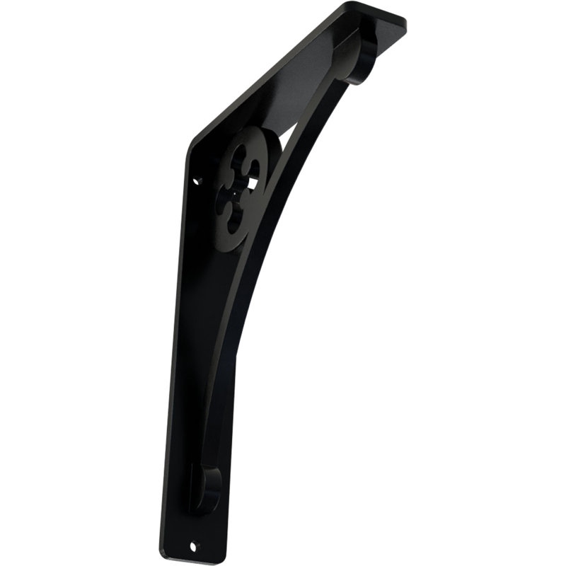 Support en fer forgé Crawley, H 8 po x l 1,5 po x P 5,5 po, Noir