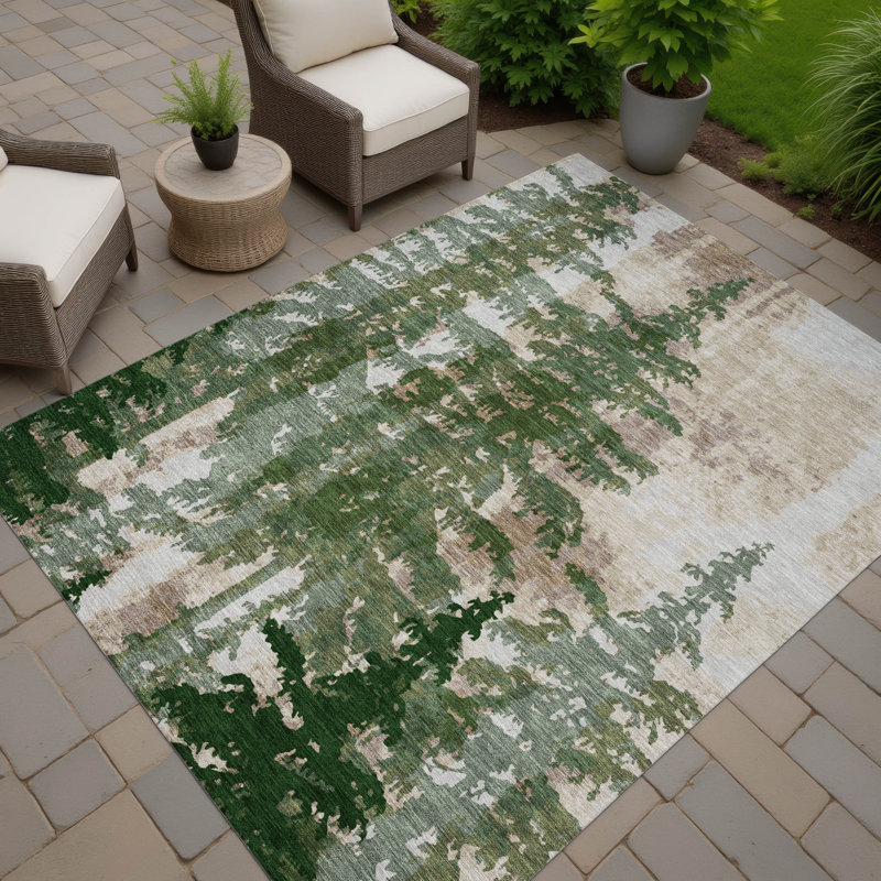 Tapis intérieur / extérieur lavable à la machine Chantille ACN2833, Basilic, 3 pi x 5 pi