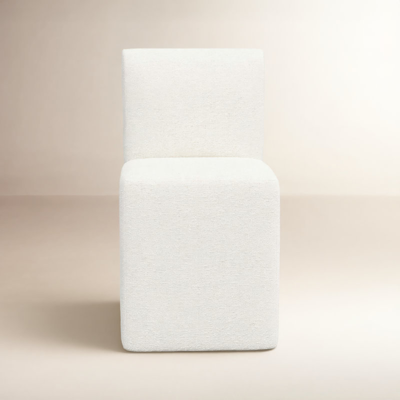 Chaise rembourrée Mendy, Boucle neige classique