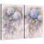 Œuvre botanique florale d'hortensia bleu doux, images de chambre à coucher élégantes, impression sur toile encadrée-12303000-12303003