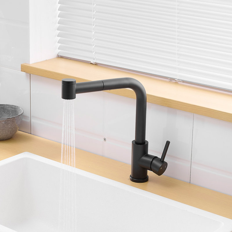 Robinets de lavabo avec douchette extractible, robinet de préparation pour mini-bar, robinets de cuisine, Noir