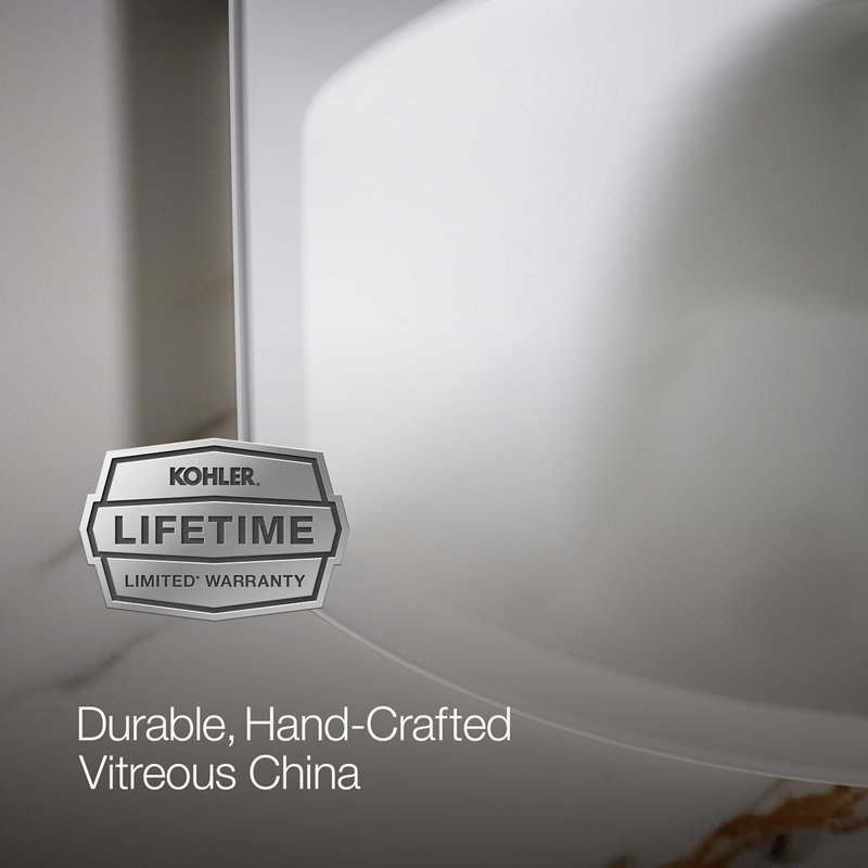 Cimarron® Vitreous China Rectangular Drop-In Bathroom Sink with Overflow, White, 8" Centers